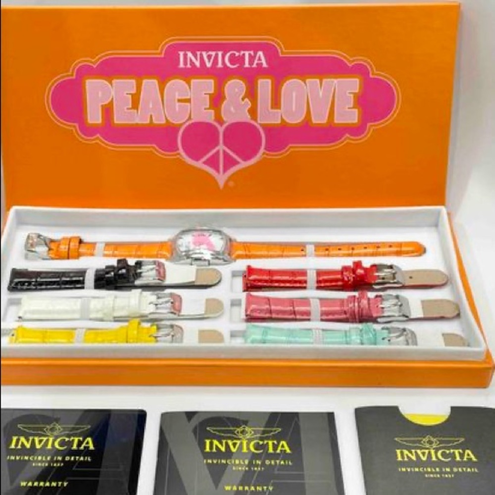 Invicta Baby Lupah Peace Love Leather Watch Set